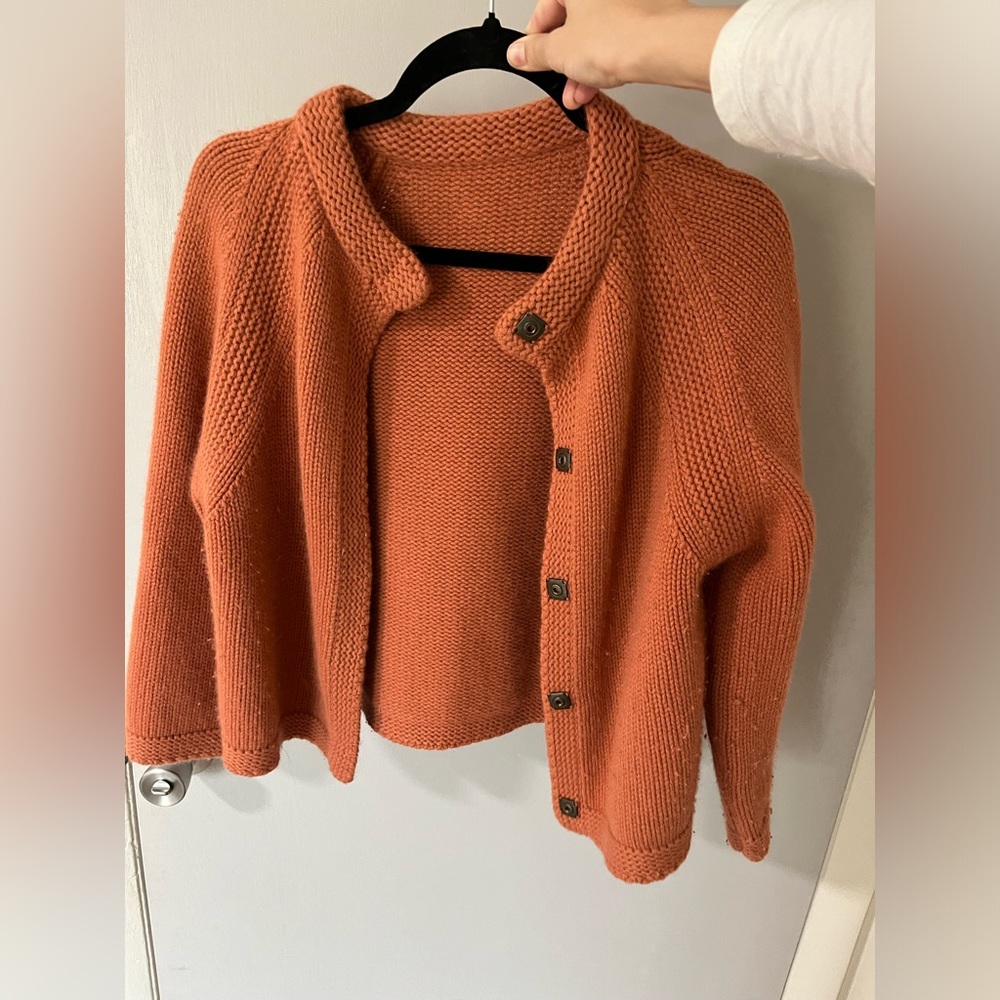 Wool-cashmere-angora-silk mix cardigan with snap buttons